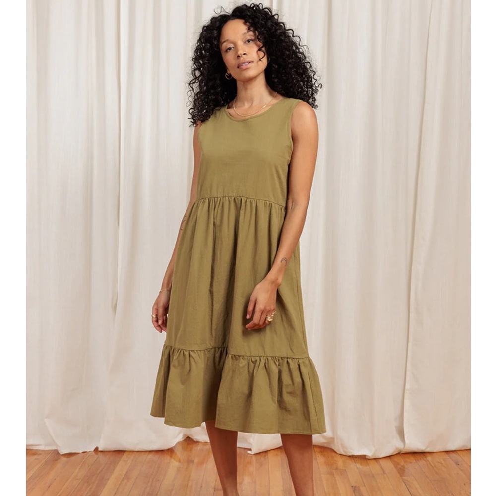 Tradlands birdie dress, olive, size medium